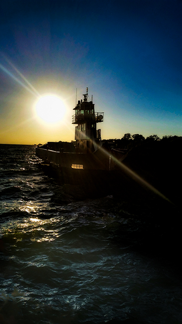 "Ferry At Sunset 2"